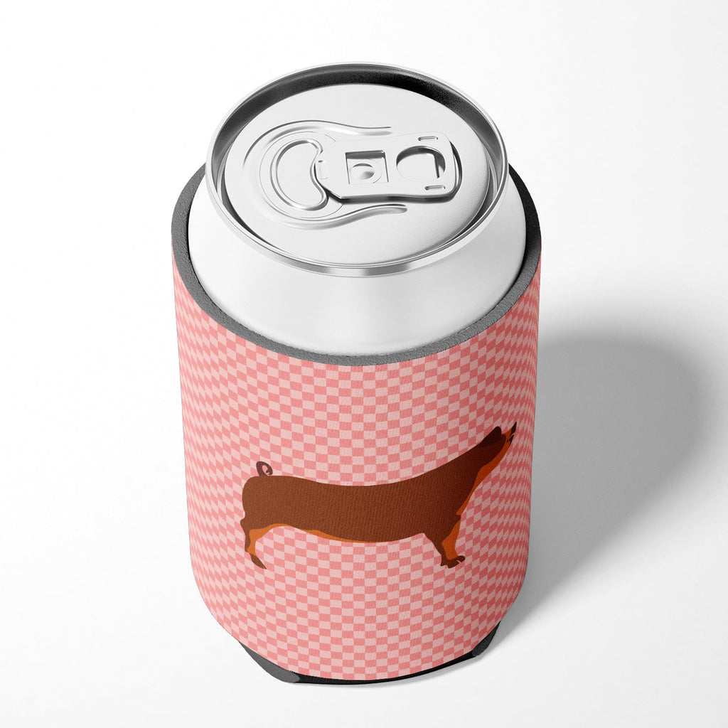 Duroc Pig Pink Check Can or Bottle Hugger Cooler Sleeve for Standard 12 oz Cans, Insulated Foam Beer & Soda Can Hugger Reusable