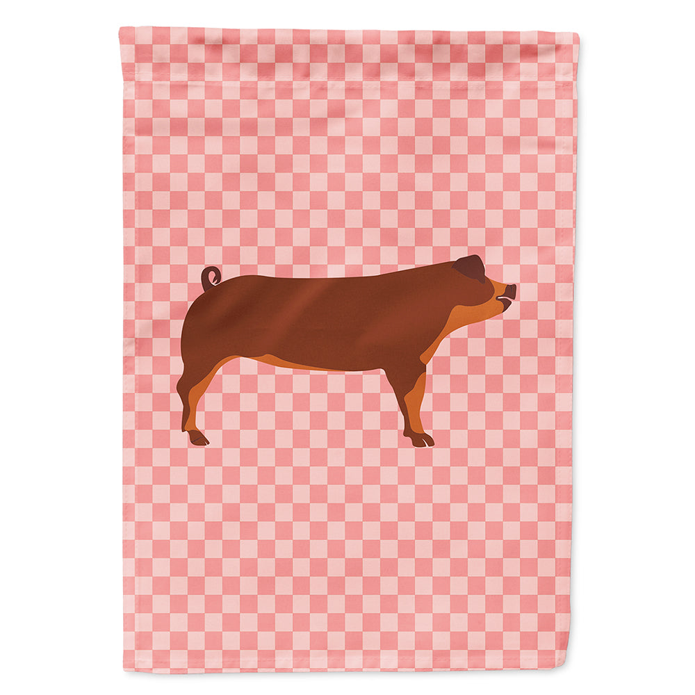 Duroc Pig Pink Check House Flag 28x40 Porch Sleeve Pole Decorative Outside Yard Banner Artwork Wall Hanging, Polyester