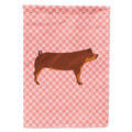Duroc Pig Pink Check House Flag 28x40 Porch Sleeve Pole Decorative Outside Yard Banner Artwork Wall Hanging, Polyester