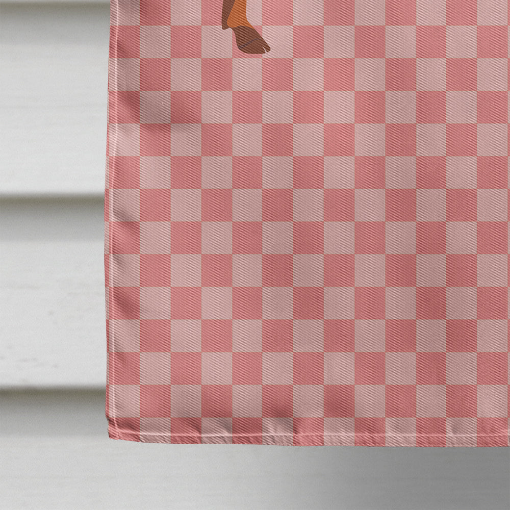 Duroc Pig Pink Check House Flag 28x40 Porch Sleeve Pole Decorative Outside Yard Banner Artwork Wall Hanging, Polyester