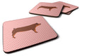 Duroc Pig Pink Check Foam Coasters Set of 4 Cup Coasters for Indoor Outdoor, Tabletop Protection, Anti Slip, Mouse pad Material