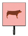 Duroc Pig Pink Check Leash or Key Holder Wall Hooks, Key Hooks Holder, Coat Rack Wall Mount, Coat Hooks, Hooks for Hanging Keys, Towels, Aprons, Leashes