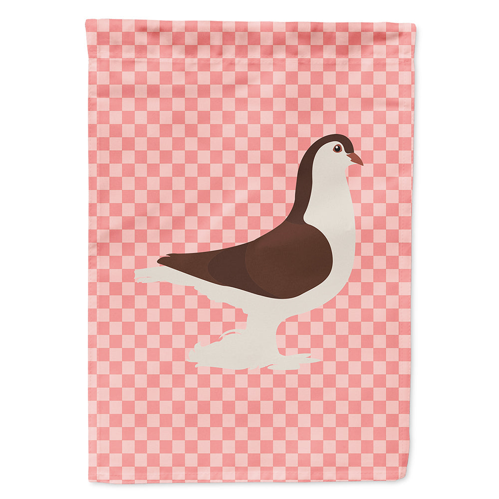 Large Pigeon Pink Check House Flag 28x40 Porch Sleeve Pole Decorative Outside Yard Banner Artwork Wall Hanging, Polyester