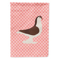 Large Pigeon Pink Check House Flag 28x40 Porch Sleeve Pole Decorative Outside Yard Banner Artwork Wall Hanging, Polyester