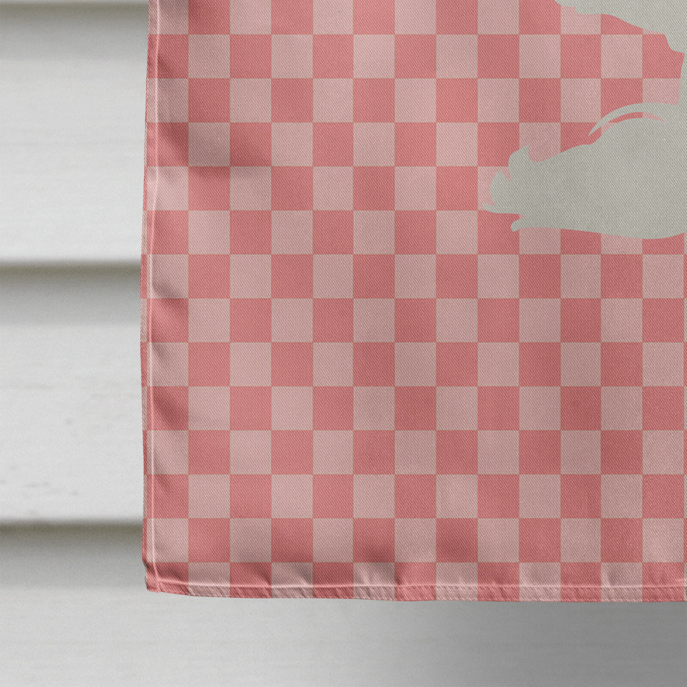 Large Pigeon Pink Check House Flag 28x40 Porch Sleeve Pole Decorative Outside Yard Banner Artwork Wall Hanging, Polyester
