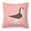 Large Pigeon Pink Check Decorative Throw Pillow 18x18 Indoor Outdoor Accent Cushion, Fabric Cover with Insert for Sofa, Bed, Porch & Living Room