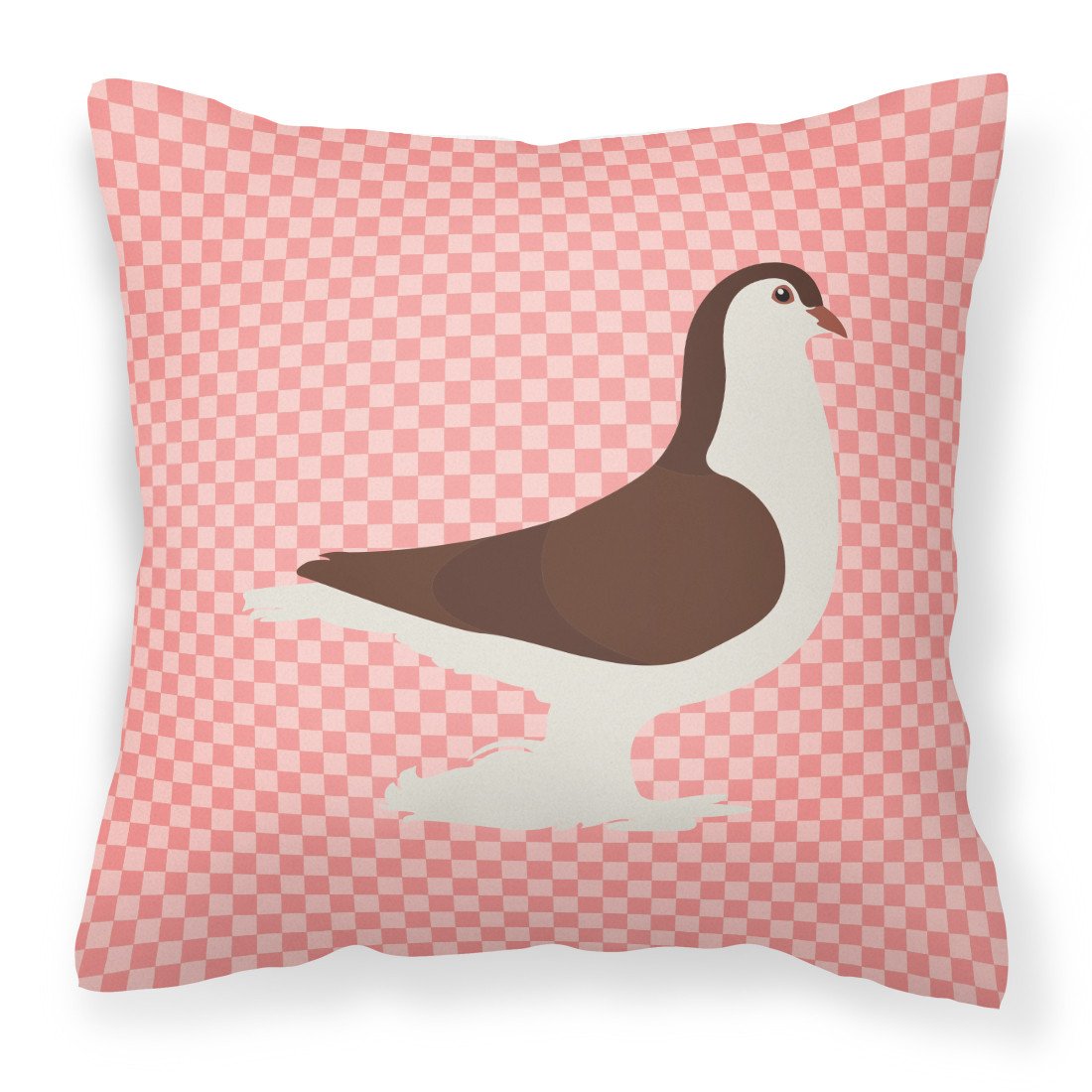 Large Pigeon Pink Check Decorative Throw Pillow 18x18 Indoor Outdoor Accent Cushion, Fabric Cover with Insert for Sofa, Bed, Porch & Living Room
