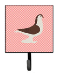 Large Pigeon Pink Check Leash or Key Holder Wall Hooks, Key Hooks Holder, Coat Rack Wall Mount, Coat Hooks, Hooks for Hanging Keys, Towels, Aprons, Leashes