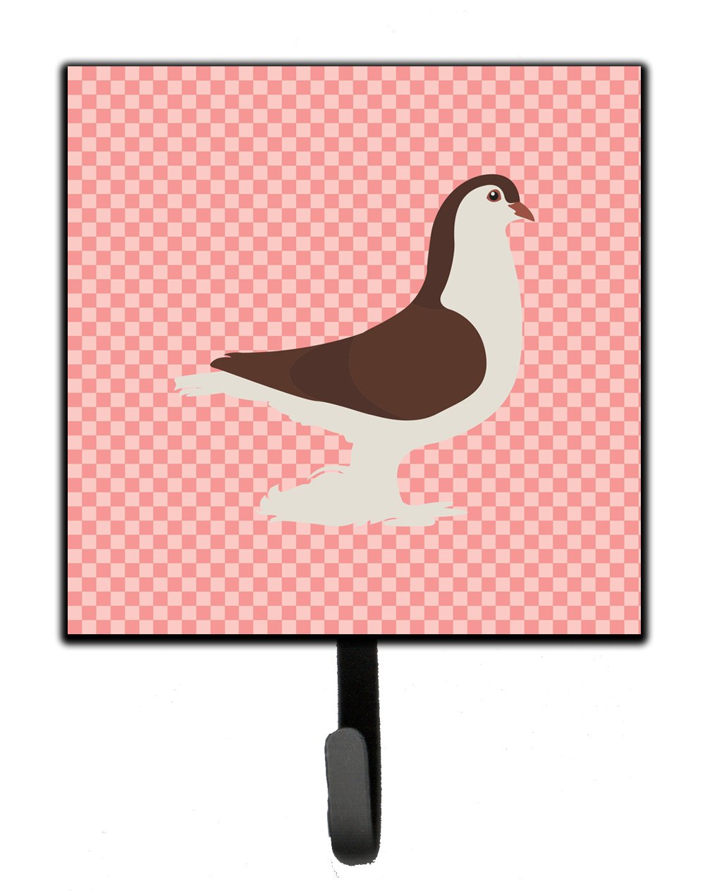 Large Pigeon Pink Check Leash or Key Holder Wall Hooks, Key Hooks Holder, Coat Rack Wall Mount, Coat Hooks, Hooks for Hanging Keys, Towels, Aprons, Leashes