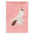 German Helmet Pigeon Pink Check House Flag 28x40 Porch Sleeve Pole Decorative Outside Yard Banner Artwork Wall Hanging, Polyester