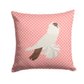 German Helmet Pigeon Pink Check Decorative Throw Pillow 14x14 Indoor Outdoor Accent Cushion, Fabric Cover with Insert for Sofa, Bed, Porch & Living Room
