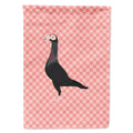 English Carrier Pigeon Pink Check House Flag 28x40 Porch Sleeve Pole Decorative Outside Yard Banner Artwork Wall Hanging, Polyester