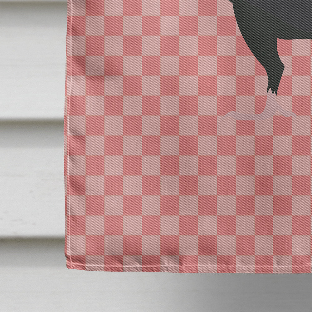 English Carrier Pigeon Pink Check House Flag 28x40 Porch Sleeve Pole Decorative Outside Yard Banner Artwork Wall Hanging, Polyester