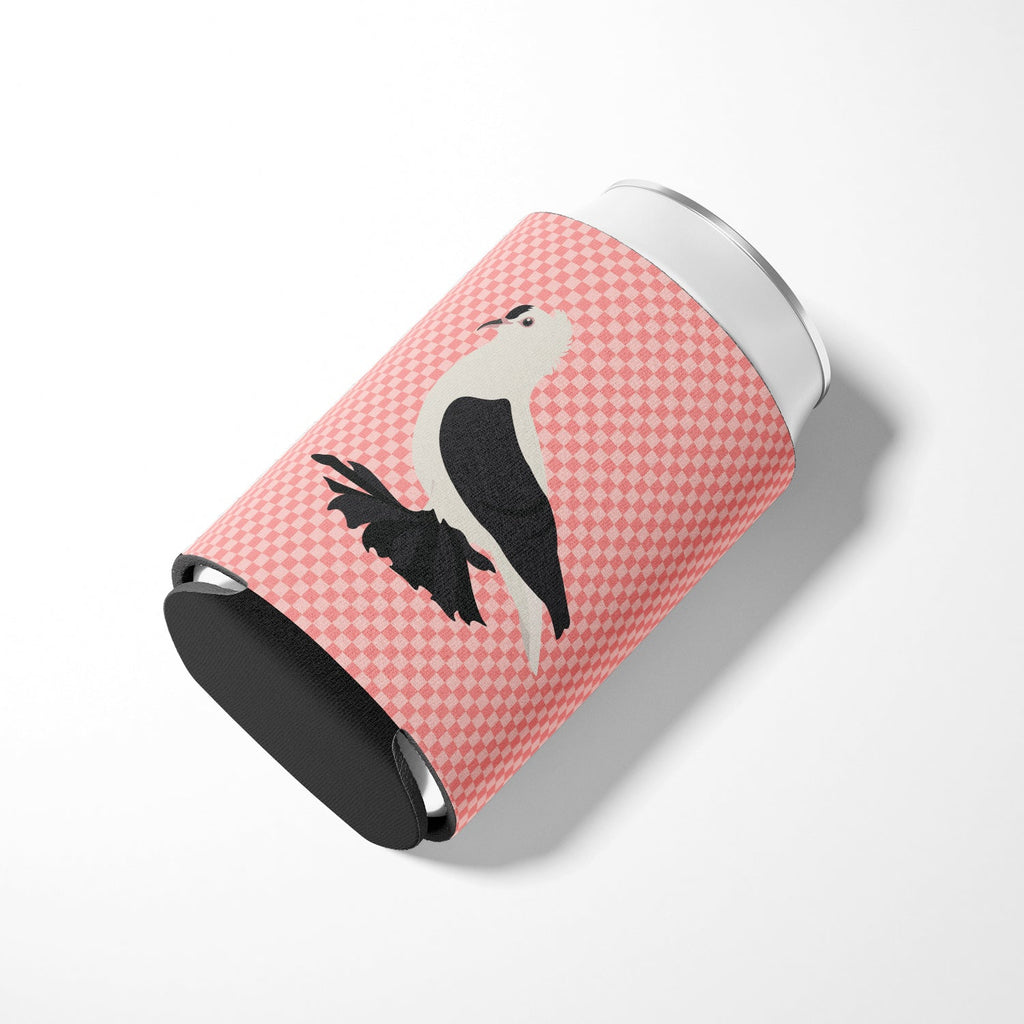 Saxon Fairy Swallow Pigeon Pink Check Can or Bottle Hugger Cooler Sleeve for Standard 12 oz Cans, Insulated Foam Beer & Soda Can Hugger Reusable