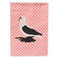 Saxon Fairy Swallow Pigeon Pink Check House Flag 28x40 Porch Sleeve Pole Decorative Outside Yard Banner Artwork Wall Hanging, Polyester