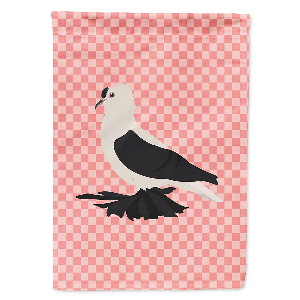 Saxon Fairy Swallow Pigeon Pink Check House Flag 28x40 Porch Sleeve Pole Decorative Outside Yard Banner Artwork Wall Hanging, Polyester