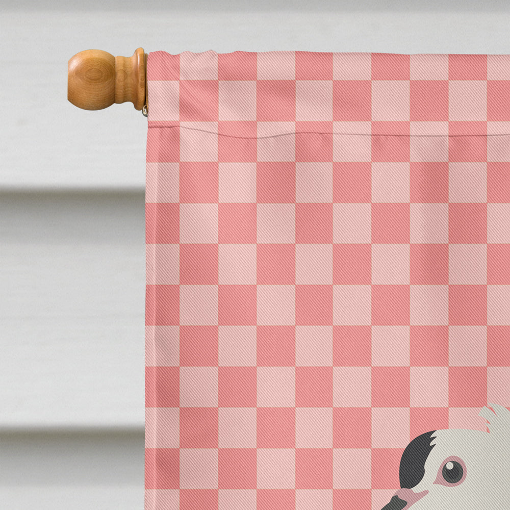 Saxon Fairy Swallow Pigeon Pink Check House Flag 28x40 Porch Sleeve Pole Decorative Outside Yard Banner Artwork Wall Hanging, Polyester