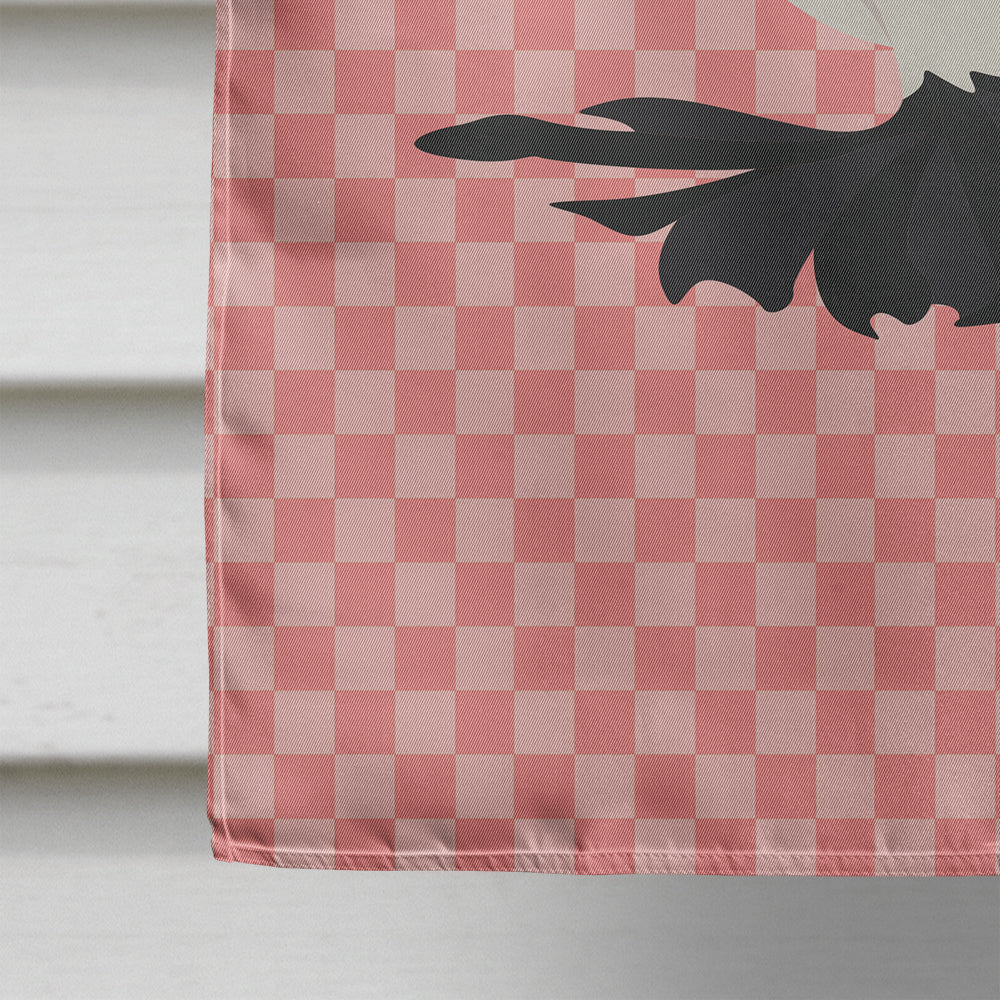 Saxon Fairy Swallow Pigeon Pink Check House Flag 28x40 Porch Sleeve Pole Decorative Outside Yard Banner Artwork Wall Hanging, Polyester