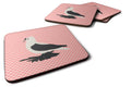 Saxon Fairy Swallow Pigeon Pink Check Foam Coasters Set of 4 Cup Coasters for Indoor Outdoor, Tabletop Protection, Anti Slip, Mouse pad Material