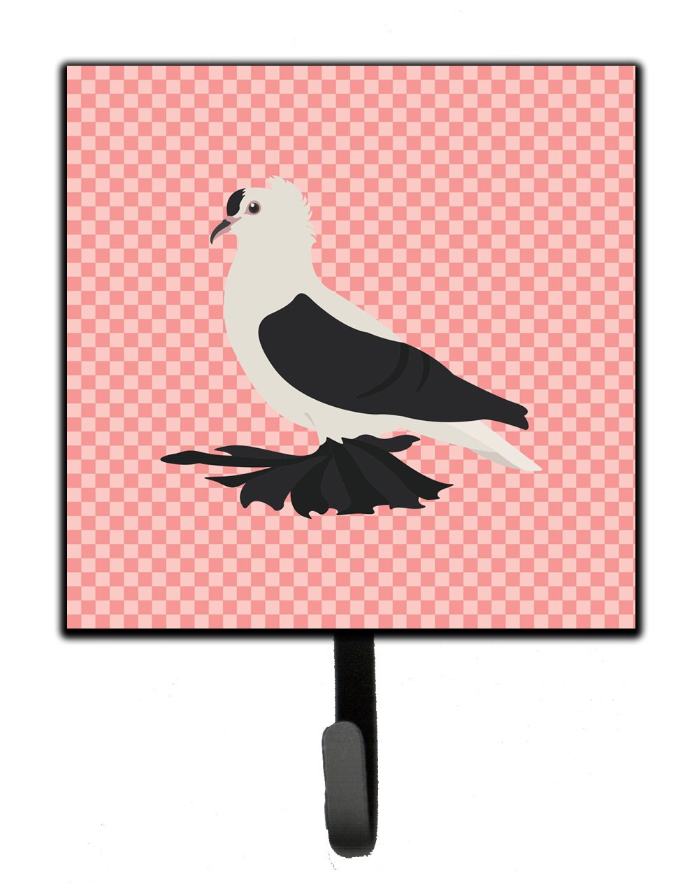Saxon Fairy Swallow Pigeon Pink Check Leash or Key Holder Wall Hooks, Key Hooks Holder, Coat Rack Wall Mount, Coat Hooks, Hooks for Hanging Keys, Towels, Aprons, Leashes
