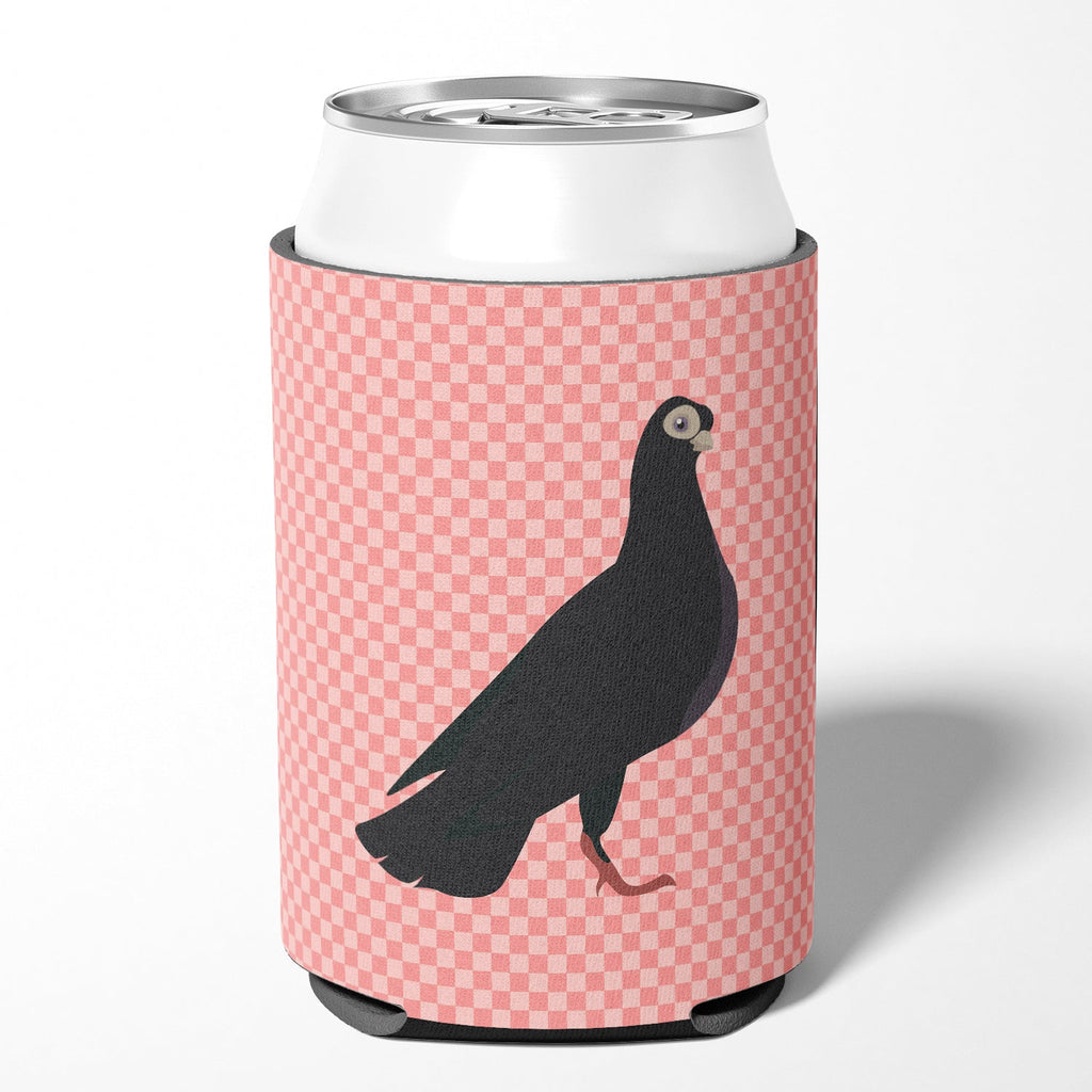 Budapest Highflyer Pigeon Pink Check Can or Bottle Hugger Cooler Sleeve for Standard 12 oz Cans, Insulated Foam Beer & Soda Can Hugger Reusable