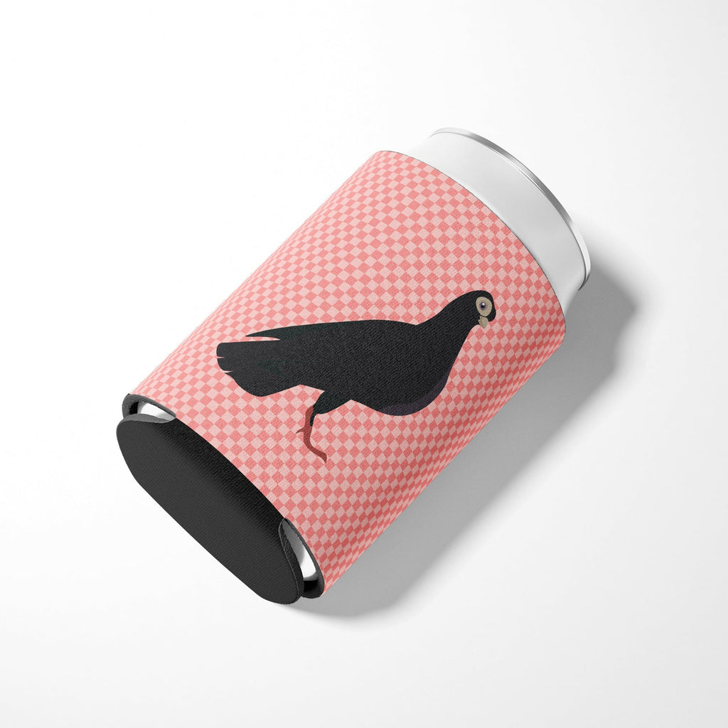 Budapest Highflyer Pigeon Pink Check Can or Bottle Hugger Cooler Sleeve for Standard 12 oz Cans, Insulated Foam Beer & Soda Can Hugger Reusable