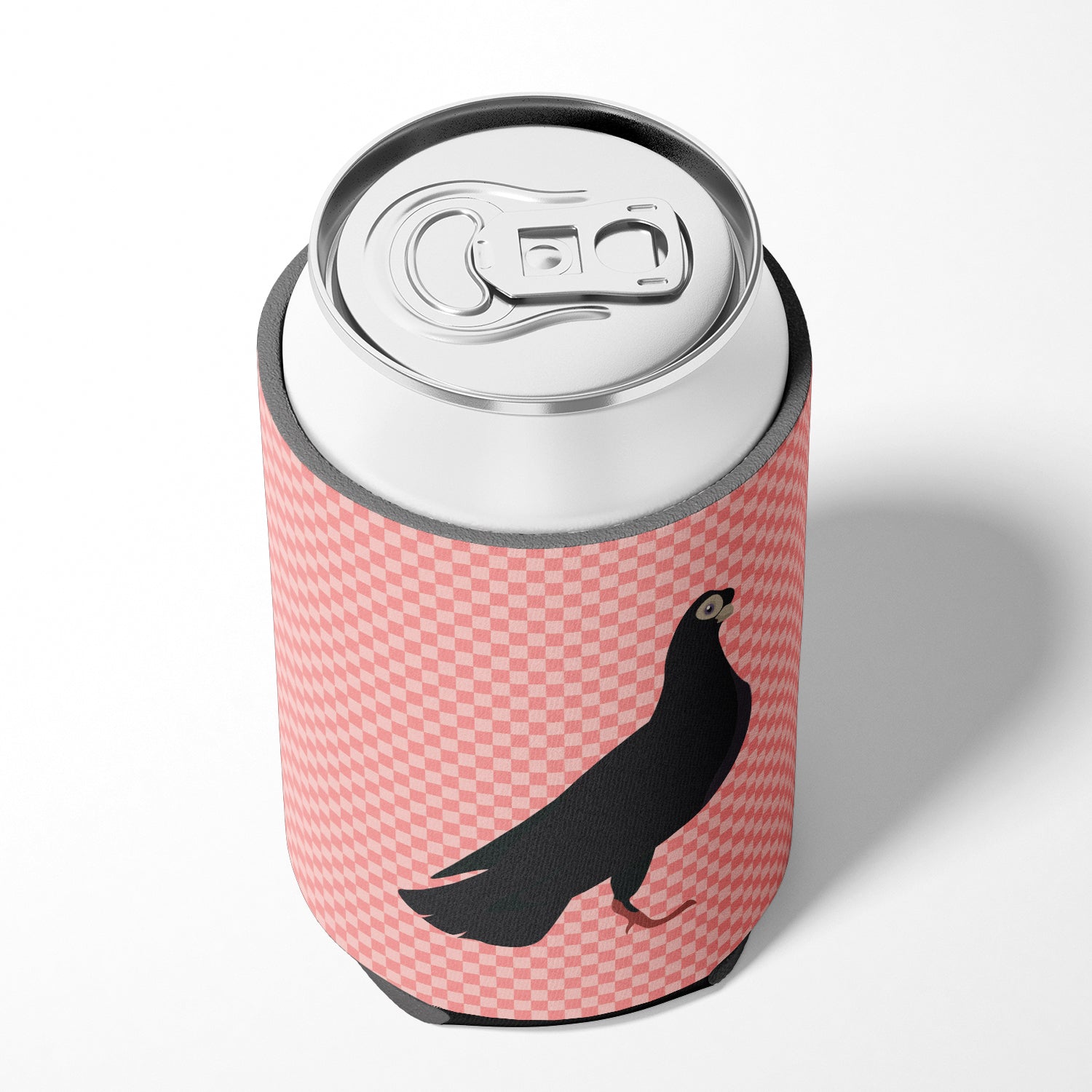 Budapest Highflyer Pigeon Pink Check Can or Bottle Hugger Cooler Sleeve for Standard 12 oz Cans, Insulated Foam Beer & Soda Can Hugger Reusable
