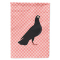 Budapest Highflyer Pigeon Pink Check House Flag 28x40 Porch Sleeve Pole Decorative Outside Yard Banner Artwork Wall Hanging, Polyester