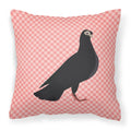 Budapest Highflyer Pigeon Pink Check Decorative Throw Pillow 18x18 Indoor Outdoor Accent Cushion, Fabric Cover with Insert for Sofa, Bed, Porch & Living Room