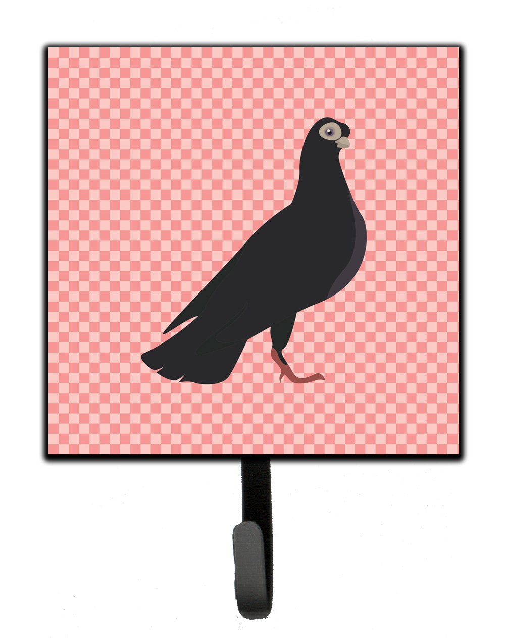 Budapest Highflyer Pigeon Pink Check Leash or Key Holder Wall Hooks, Key Hooks Holder, Coat Rack Wall Mount, Coat Hooks, Hooks for Hanging Keys, Towels, Aprons, Leashes