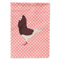 Capuchin Red Pigeon Pink Check House Flag 28x40 Porch Sleeve Pole Decorative Outside Yard Banner Artwork Wall Hanging, Polyester