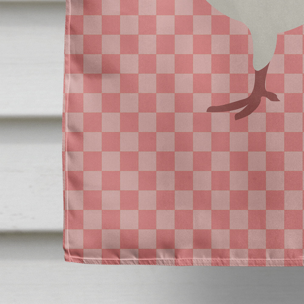 Capuchin Red Pigeon Pink Check House Flag 28x40 Porch Sleeve Pole Decorative Outside Yard Banner Artwork Wall Hanging, Polyester