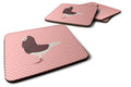 Capuchin Red Pigeon Pink Check Foam Coasters Set of 4 Cup Coasters for Indoor Outdoor, Tabletop Protection, Anti Slip, Mouse pad Material