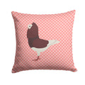 Capuchin Red Pigeon Pink Check Decorative Throw Pillow 14x14 Indoor Outdoor Accent Cushion, Fabric Cover with Insert for Sofa, Bed, Porch & Living Room