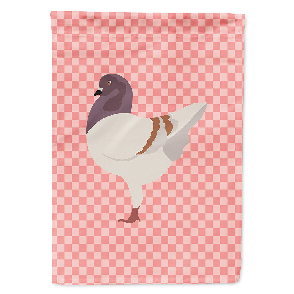 German Modena Pigeon Pink Check House Flag 28x40 Porch Sleeve Pole Decorative Outside Yard Banner Artwork Wall Hanging, Polyester