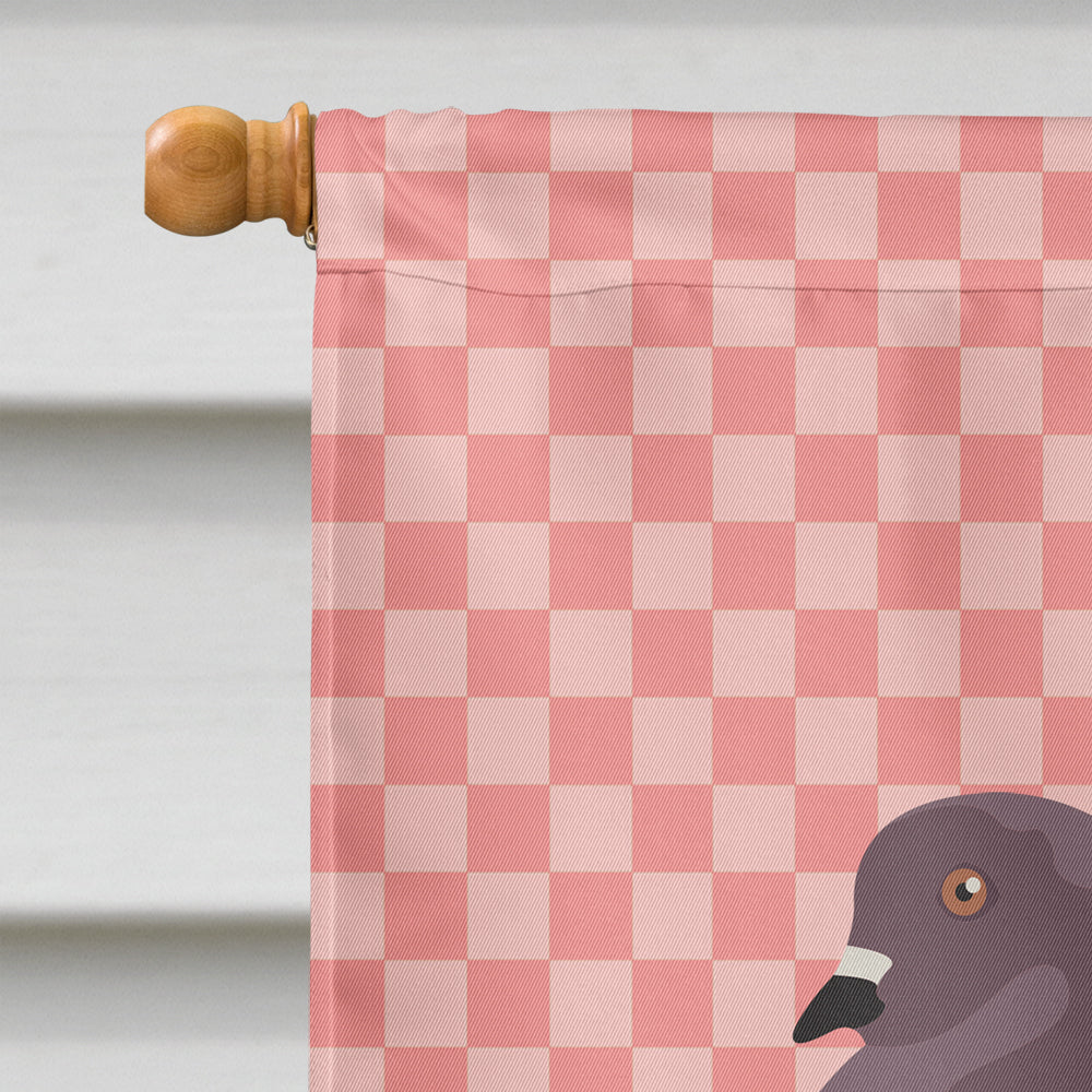 German Modena Pigeon Pink Check House Flag 28x40 Porch Sleeve Pole Decorative Outside Yard Banner Artwork Wall Hanging, Polyester