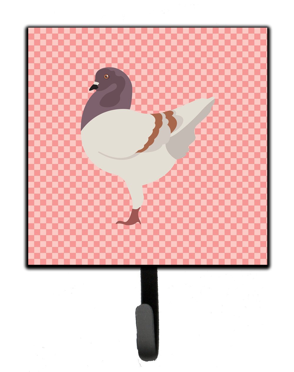 German Modena Pigeon Pink Check Leash or Key Holder Wall Hooks, Key Hooks Holder, Coat Rack Wall Mount, Coat Hooks, Hooks for Hanging Keys, Towels, Aprons, Leashes