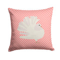 Silver Fantail Pigeon Pink Check Decorative Throw Pillow 14x14 Indoor Outdoor Accent Cushion, Fabric Cover with Insert for Sofa, Bed, Porch & Living Room
