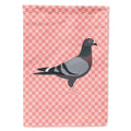 Racing Pigeon Pink Check House Flag 28x40 Porch Sleeve Pole Decorative Outside Yard Banner Artwork Wall Hanging, Polyester