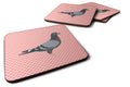 Racing Pigeon Pink Check Foam Coasters Set of 4 Cup Coasters for Indoor Outdoor, Tabletop Protection, Anti Slip, Mouse pad Material