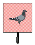 Racing Pigeon Pink Check Leash or Key Holder Wall Hooks, Key Hooks Holder, Coat Rack Wall Mount, Coat Hooks, Hooks for Hanging Keys, Towels, Aprons, Leashes