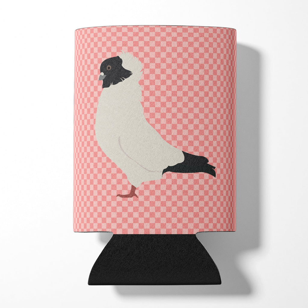 Nun Pigeon Pink Check Can or Bottle Hugger Cooler Sleeve for Standard 12 oz Cans, Insulated Foam Beer & Soda Can Hugger Reusable