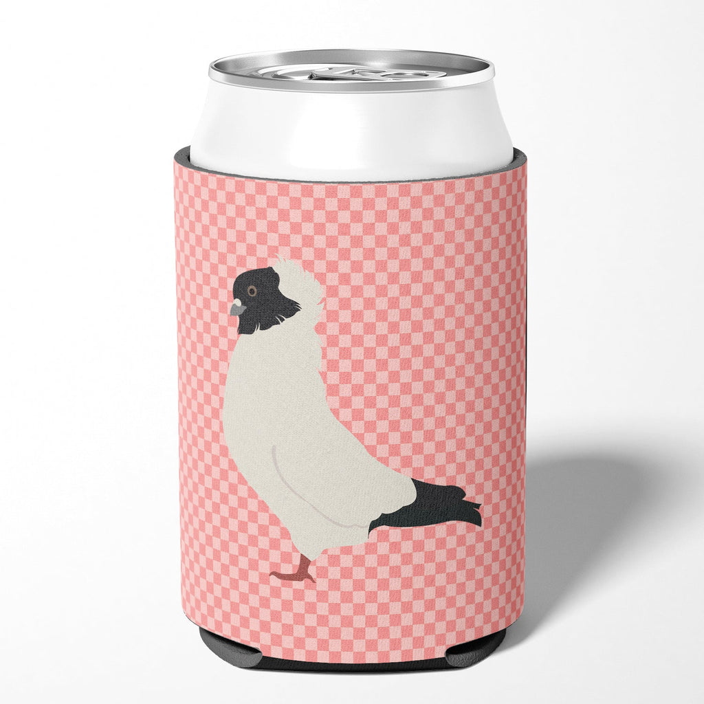 Nun Pigeon Pink Check Can or Bottle Hugger Cooler Sleeve for Standard 12 oz Cans, Insulated Foam Beer & Soda Can Hugger Reusable