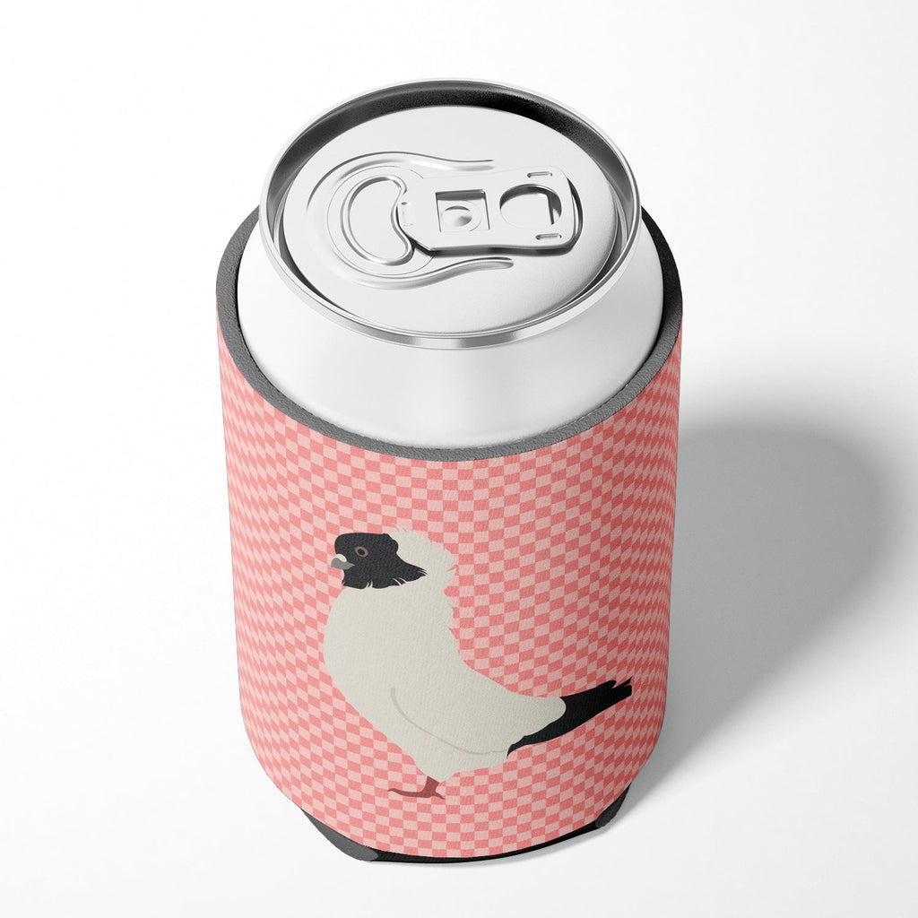 Nun Pigeon Pink Check Can or Bottle Hugger Cooler Sleeve for Standard 12 oz Cans, Insulated Foam Beer & Soda Can Hugger Reusable