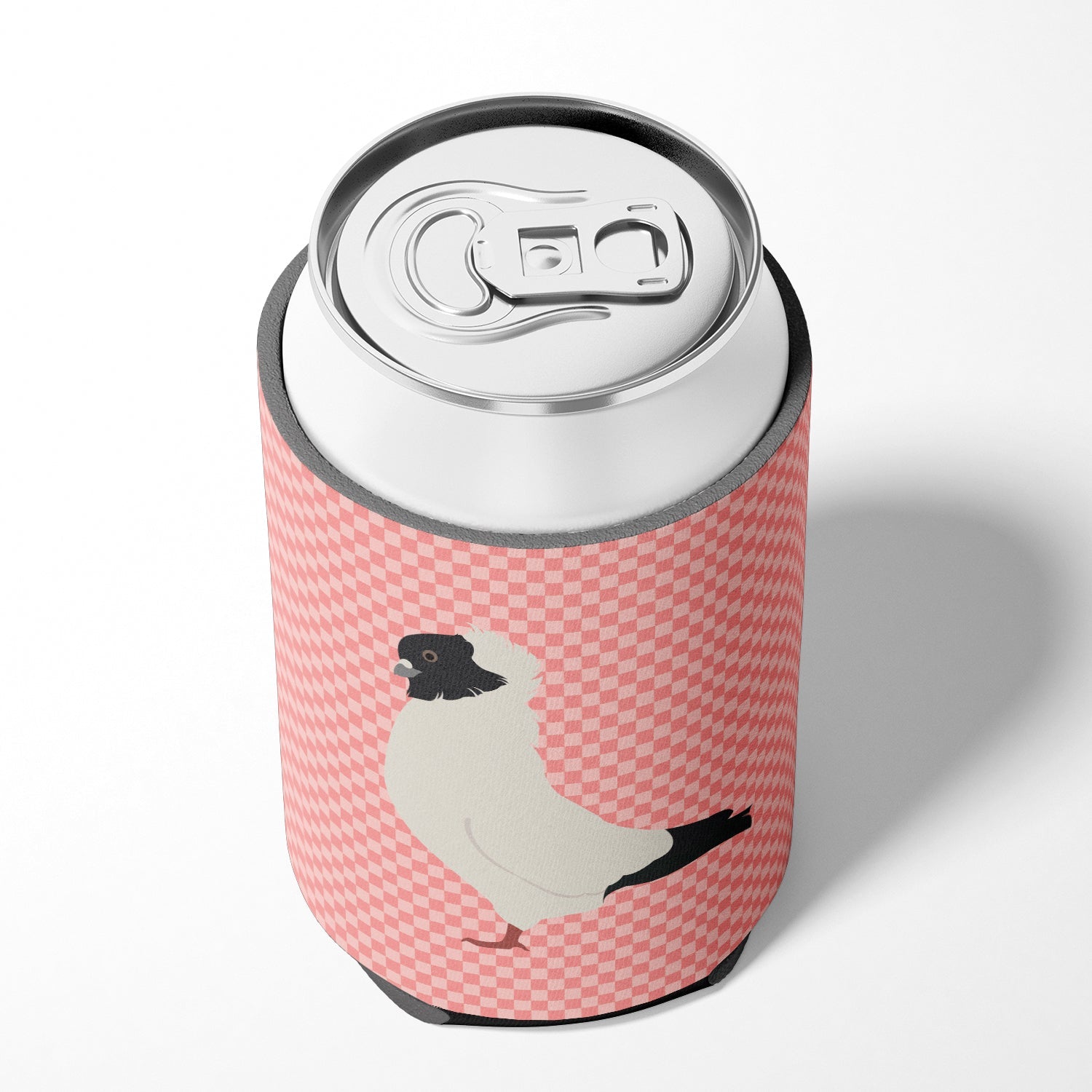 Nun Pigeon Pink Check Can or Bottle Hugger Cooler Sleeve for Standard 12 oz Cans, Insulated Foam Beer & Soda Can Hugger Reusable