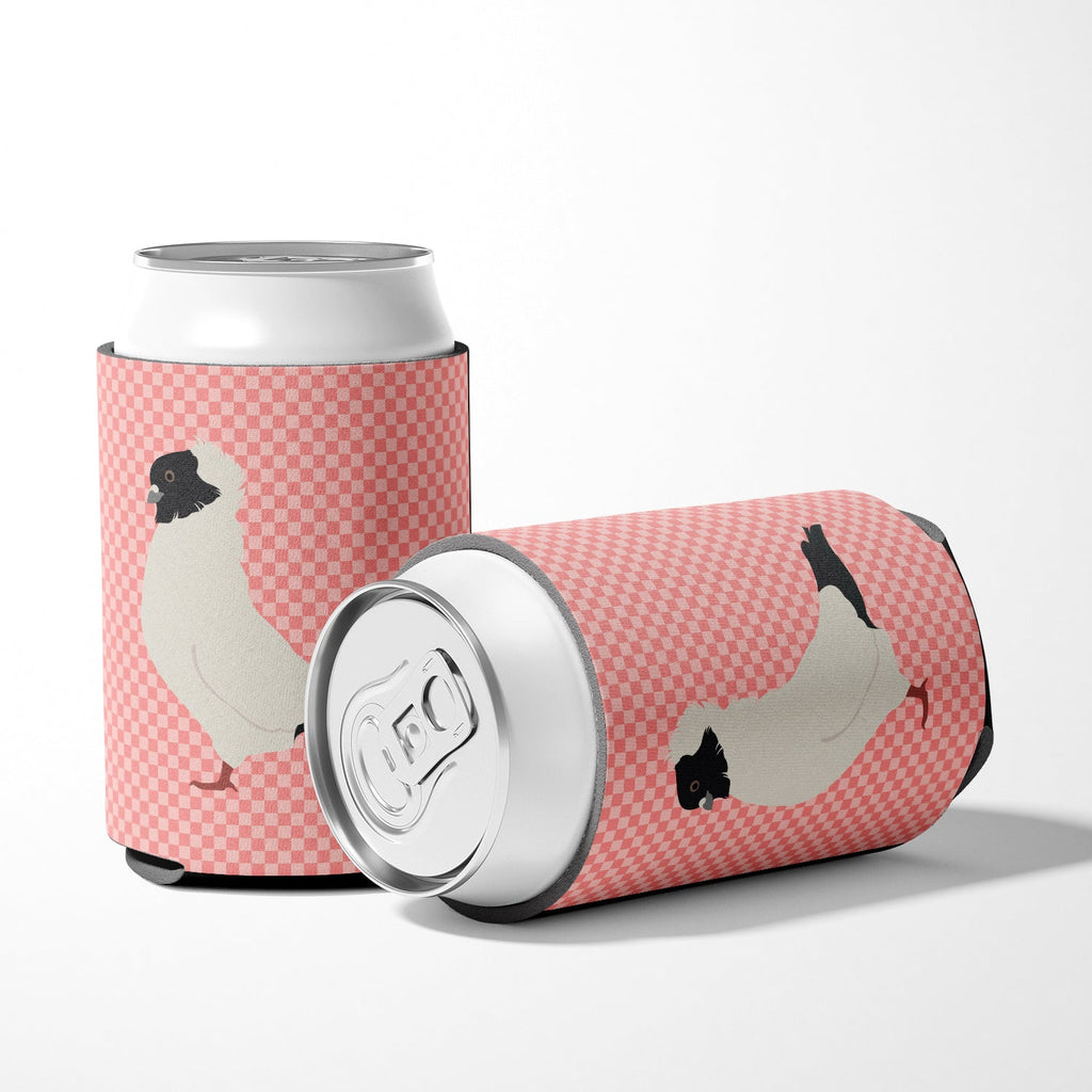 Nun Pigeon Pink Check Can or Bottle Hugger Cooler Sleeve for Standard 12 oz Cans, Insulated Foam Beer & Soda Can Hugger Reusable