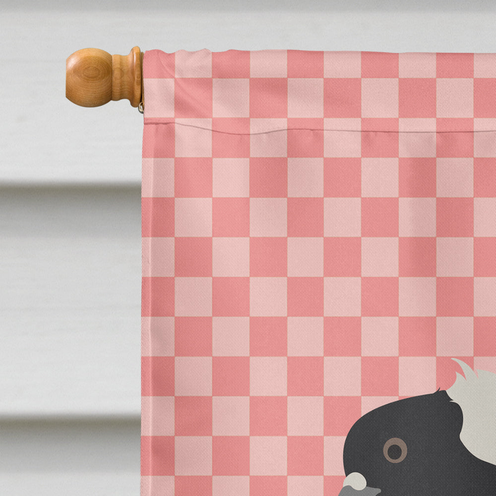 Nun Pigeon Pink Check House Flag 28x40 Porch Sleeve Pole Decorative Outside Yard Banner Artwork Wall Hanging, Polyester