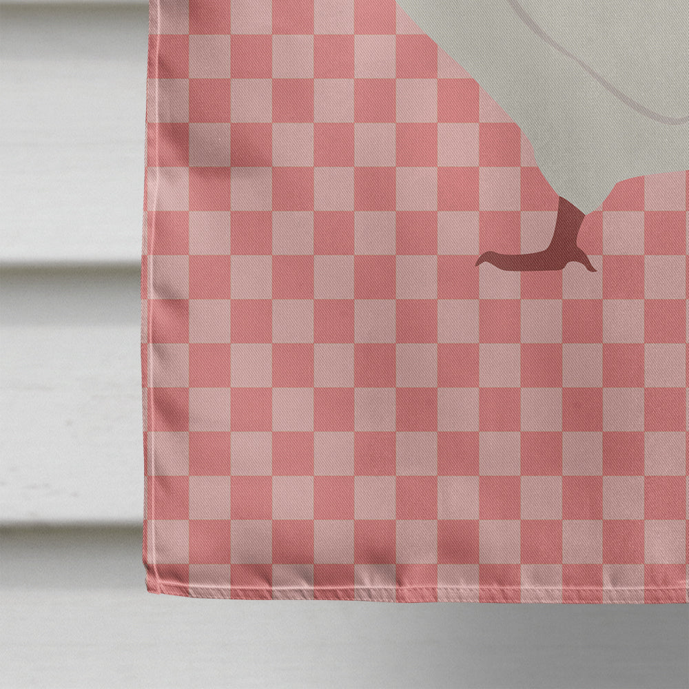 Nun Pigeon Pink Check House Flag 28x40 Porch Sleeve Pole Decorative Outside Yard Banner Artwork Wall Hanging, Polyester