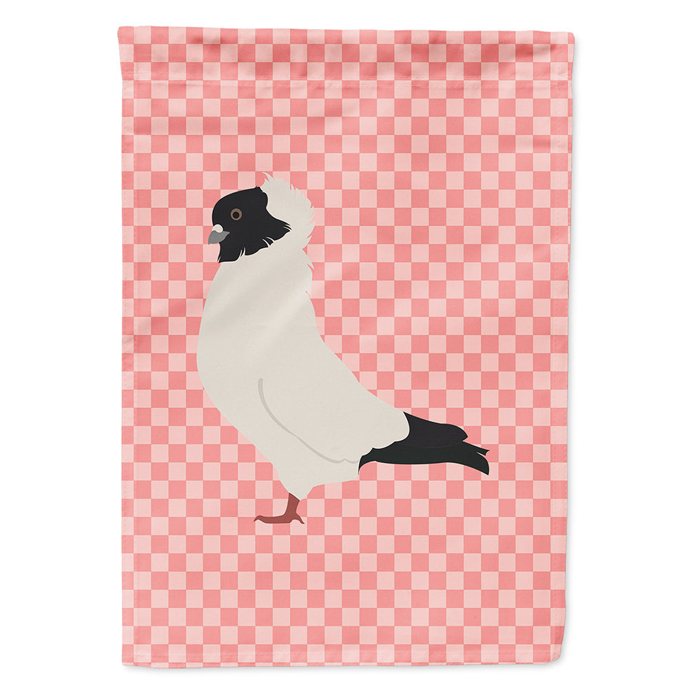 Nun Pigeon Pink Check House Flag 28x40 Porch Sleeve Pole Decorative Outside Yard Banner Artwork Wall Hanging, Polyester