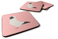 Nun Pigeon Pink Check Foam Coasters Set of 4 Cup Coasters for Indoor Outdoor, Tabletop Protection, Anti Slip, Mouse pad Material